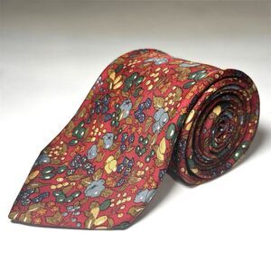 BROOKS BROTHERS Makers Merchants Silk Floral Berry Print Necktie Tie made In USA